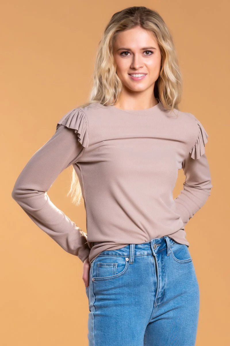 Brigitte Brianna Shoulder Ruffle Top - Image 3