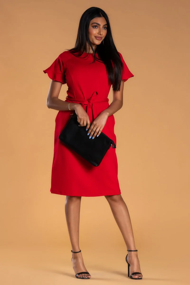 Brigitte Brianna Ruffle Sleeve Dress - Image 4