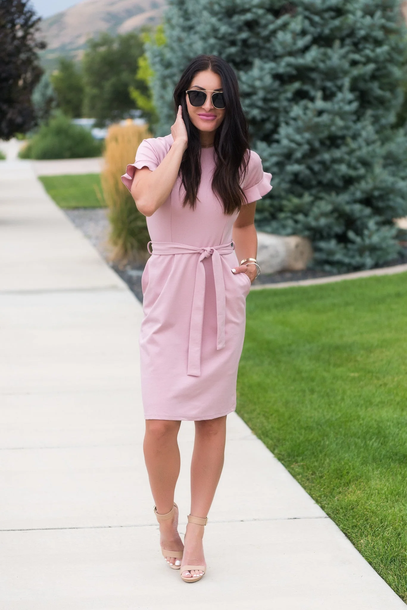 Brigitte Brianna Ruffle Sleeve Dress - Image 7