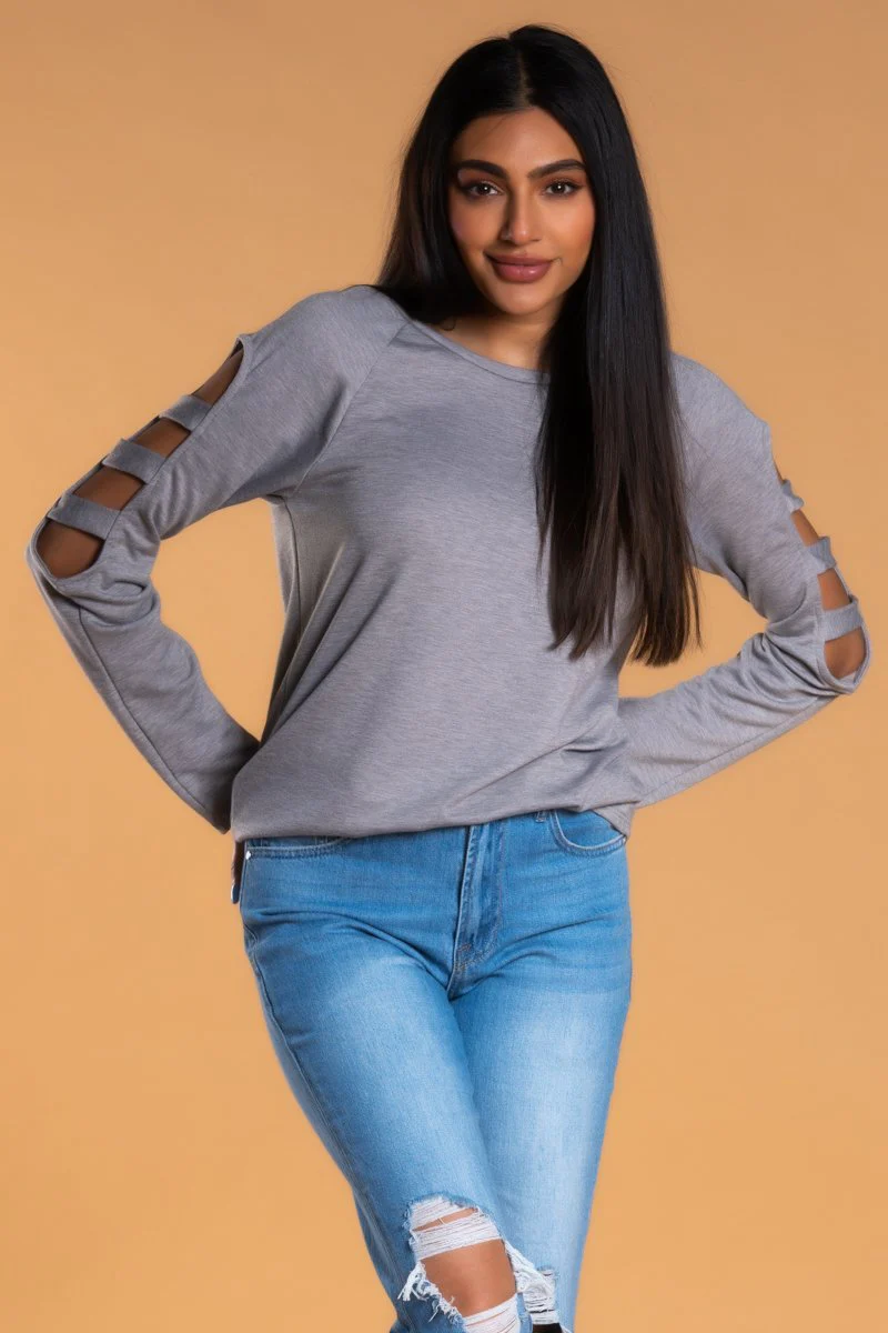 Brigitte Brianna Slit Sleeve Sweatshirt - Image 5