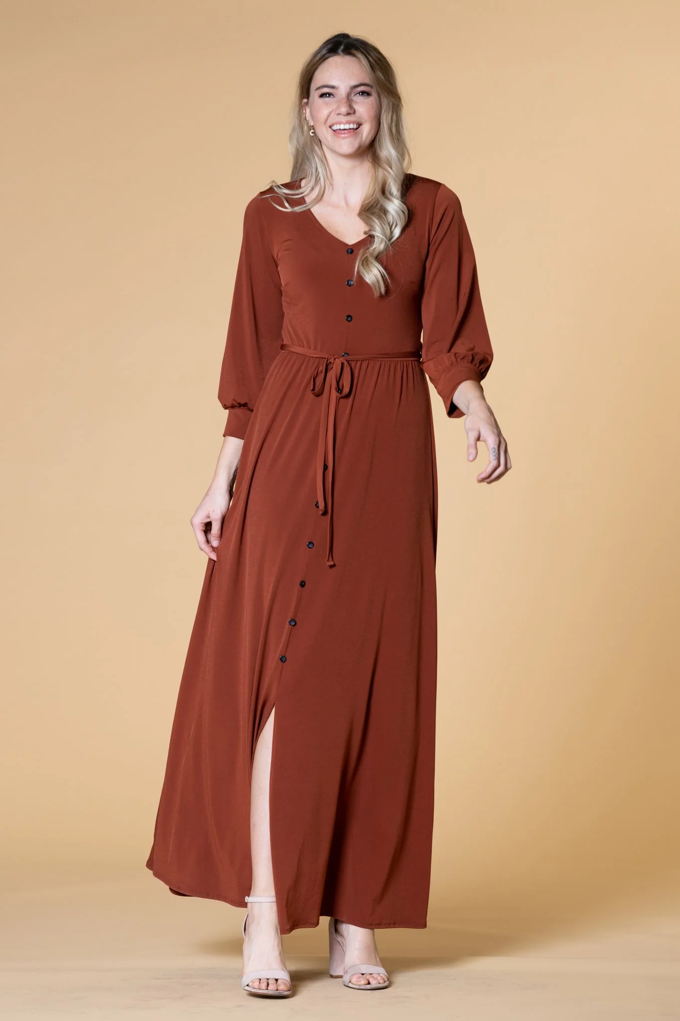 Brigitte Brianna V-Neck Maxi Dress - Image 11