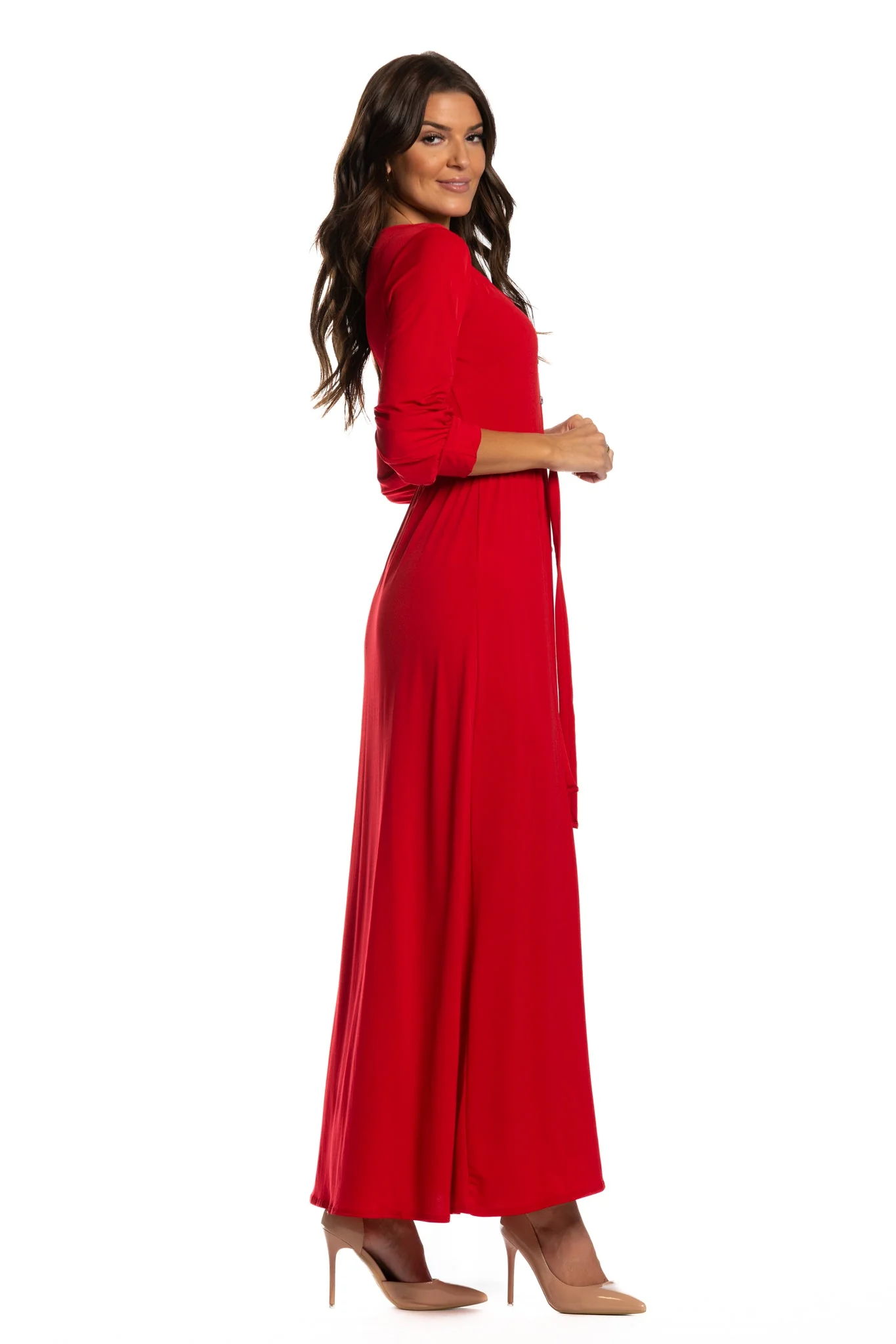 Brigitte Brianna V-Neck Maxi Dress - Image 4